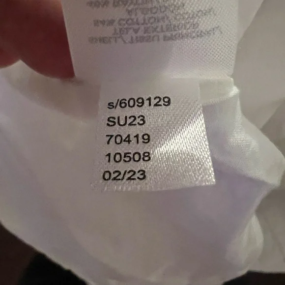 LOFT White Knee-Length Dress with Orange Pink Yellow Dots, Lace Accents NWOT XL - Picture 5 of 5